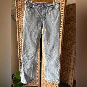 Vintage Edikted Daisy Embroidered Print Jeans, lower, Size 5